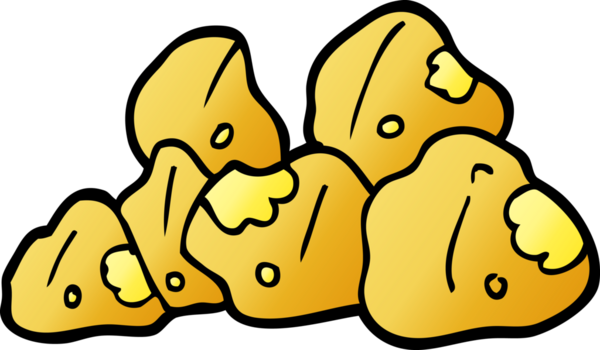 Bir insan tarafından çizilmiş altın kümeleri.