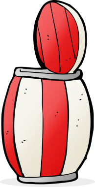 Bir insan tarafından çizilmiş çizgi film fıçısı.