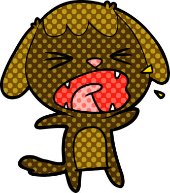 Bir insan tarafından çizilmiş şirin bir köpek havlaması.