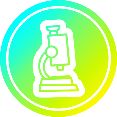 mikroskop ve bir insan tarafından çizilen serin gradyan bitiş ile dairesel simge