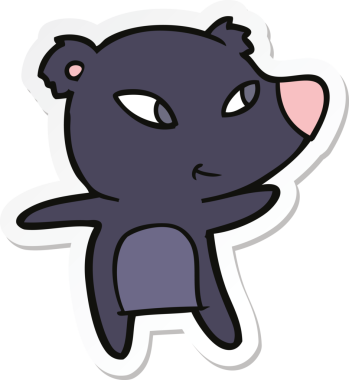 Bir insan tarafından çizilmiş şirin bir ayının çıkartması.