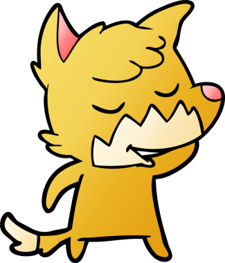 Bir insan tarafından çizilmiş dost canlısı çizgi film tilkisi