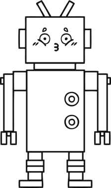 Bir insan tarafından çizilmiş robot çizimi