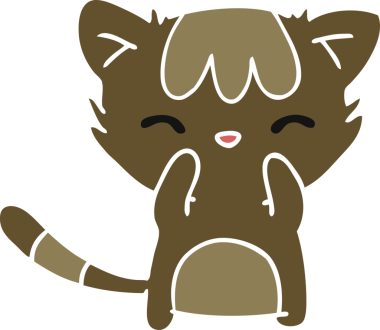 Bir insan tarafından çizilmiş kawaii kedisinin serbest çizimi.