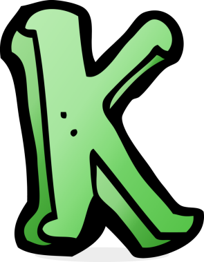 bir insan tarafından çizilmiş K harfi.