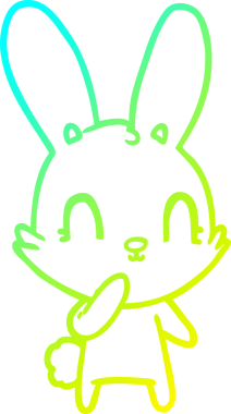 Bir insan tarafından çizilmiş şirin bir çizgi film tavşanı çizimi.