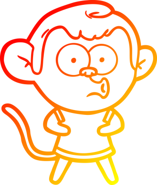 İnsan tarafından çizilmiş bir çizgi film çizimi, bir maymun için sürpriz oldu.