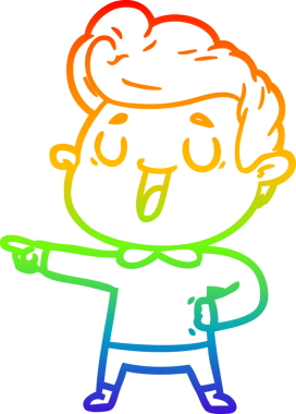 gökkuşağı gradyanı çizimi bir insan tarafından çizilmiş mutlu bir çizgi film adamı