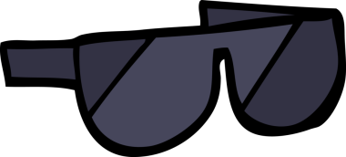 Bir insan tarafından çizilmiş el çizimi karikatür güneş gözlüğü.