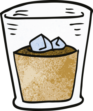 Bir insan tarafından çizilmiş viski bardağı.