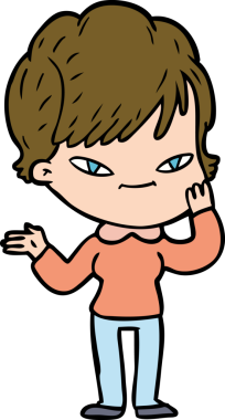 Bir insan tarafından çizilmiş mutlu bir kadın.