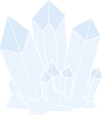 Bir insan tarafından çizilmiş düz renk çizgi film kristalleri