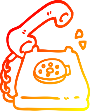 Bir insan tarafından çizilmiş bir telefon karikatürü çizimi.