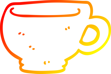 Bir insanın çizdiği çizgi film bardağının sıcak gradyan çizgisi.