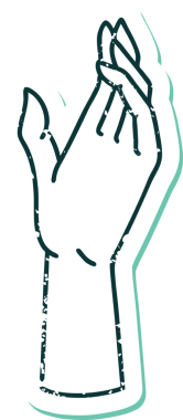 Bir insan tarafından çizilmiş sembolik dövmeli bir el resmi