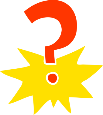 Bir insan tarafından çizilmiş düz renk çizim soru işareti