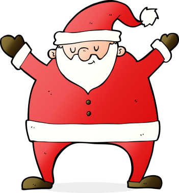 Bir insan tarafından çizilmiş Noel Baba çizgi filmi.