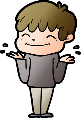 Bir insan tarafından çizilmiş mutlu çocuk çizgi filmi.