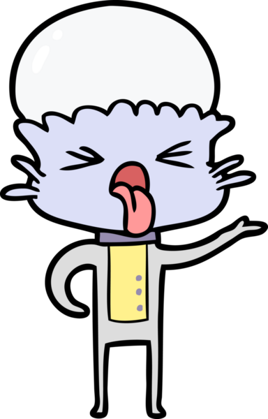 Bir insan tarafından çizilmiş iğrenç bir çizgi film uzaylısı.