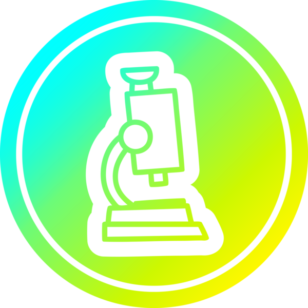 mikroskop ve bir insan tarafından çizilen serin gradyan bitiş ile dairesel simge