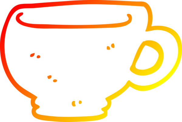 Bir insanın çizdiği çizgi film bardağının sıcak gradyan çizgisi.