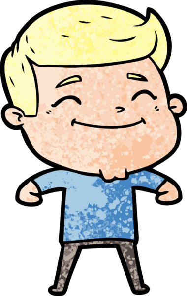 Bir insan tarafından çizilmiş mutlu çizgi film adamı.