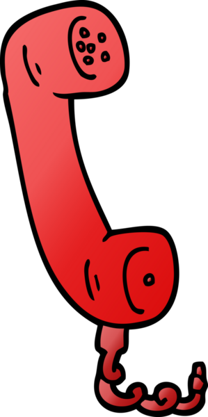 Bir insan tarafından çizilmiş vektör gradyan çizim çizimi telefon ahizesi