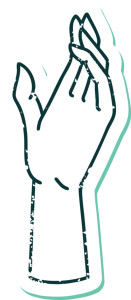 Bir insan tarafından çizilmiş sembolik dövmeli bir el resmi