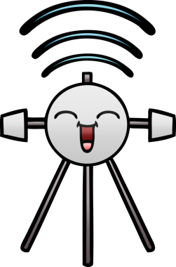 Bir insan tarafından çizilmiş bir uydunun eğimli gölgeli karikatürü