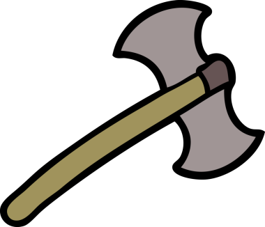 Bir insan tarafından çizilmiş bir balta.