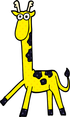 Bir insan tarafından çizilmiş karalama yürüyen zürafa.