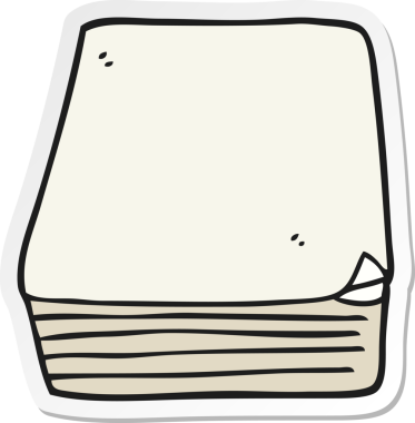 Bir insan tarafından çizilmiş bir yığın kağıdın etiketi.