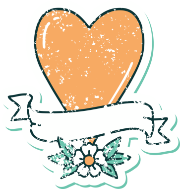 Bir insan tarafından çizilmiş kalp ve bayrağın sembolik depresif dövme şekli