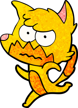 Bir insan tarafından çizilmiş tilki çizgi film karakteri