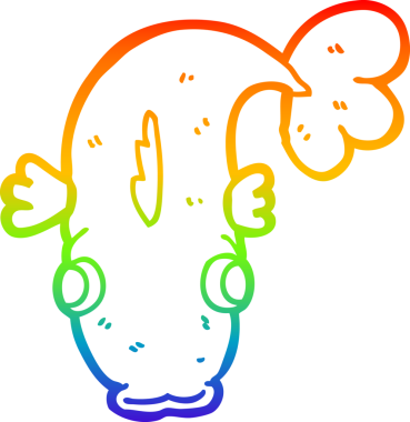 gökkuşağı gradyan çizgisi bir insan tarafından çizilmiş karikatür balığı çizimi