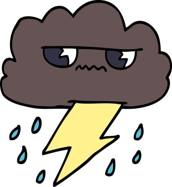 Bir insan tarafından çizilmiş karalama gökgürültüsü hava bulutu