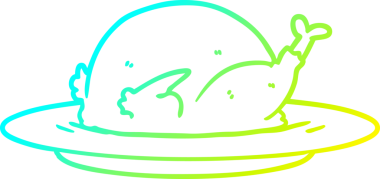 Bir insan tarafından çizilmiş hindinin soğuk gradyan çizimi.