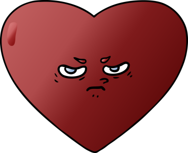 Bir insan tarafından çizilmiş karikatür kalp.