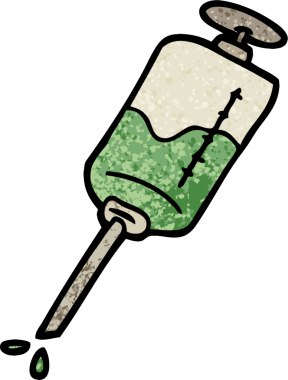 Bir insan tarafından çizilmiş grunge desenli karikatür enjeksiyonu