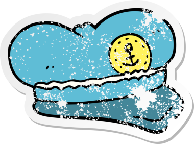 Bir insan tarafından çizilmiş karikatür denizci şapkası.