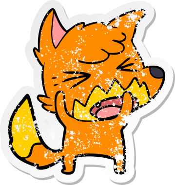 Bir insan tarafından çizilmiş kızgın bir tilkinin sıkıntılı çıkartması.