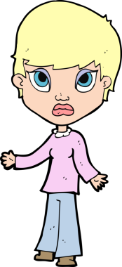 Bir insan tarafından çizilmiş omuz silken çizgi filmdeki kadın.