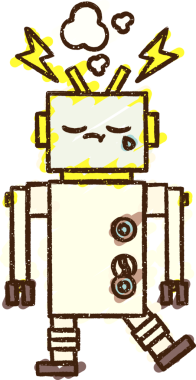 Bir insan tarafından çizilen robot tebeşiri.