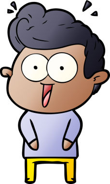 Bir insan tarafından çizilmiş heyecanlı bir çizgi film.