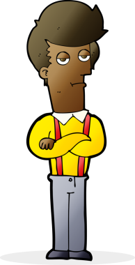 Bir insan tarafından çizilmiş sıkıcı bir çizgi film.