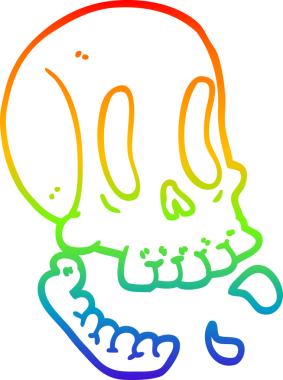 gökkuşağı gradyan çizimi bir insan tarafından çizilmiş komik bir kafatası