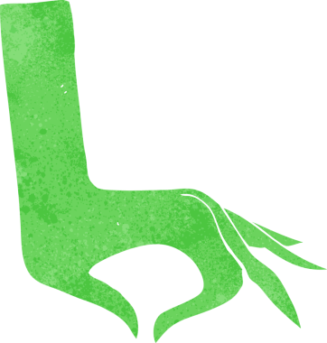 Bir insan tarafından çizilmiş yeşil el sembolü.