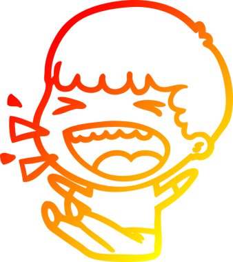 Bir insan tarafından çizilmiş gülen adamın sıcak çizgi çizimi.