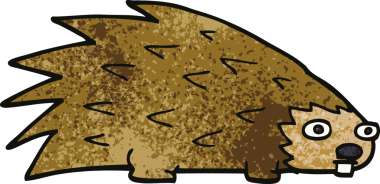 Bir insan tarafından çizilmiş çivili kirpi.