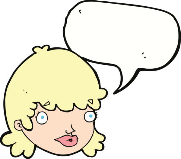 Bir insan tarafından çizilmiş konuşma baloncuğu ile şaşırmış kadın yüzü.